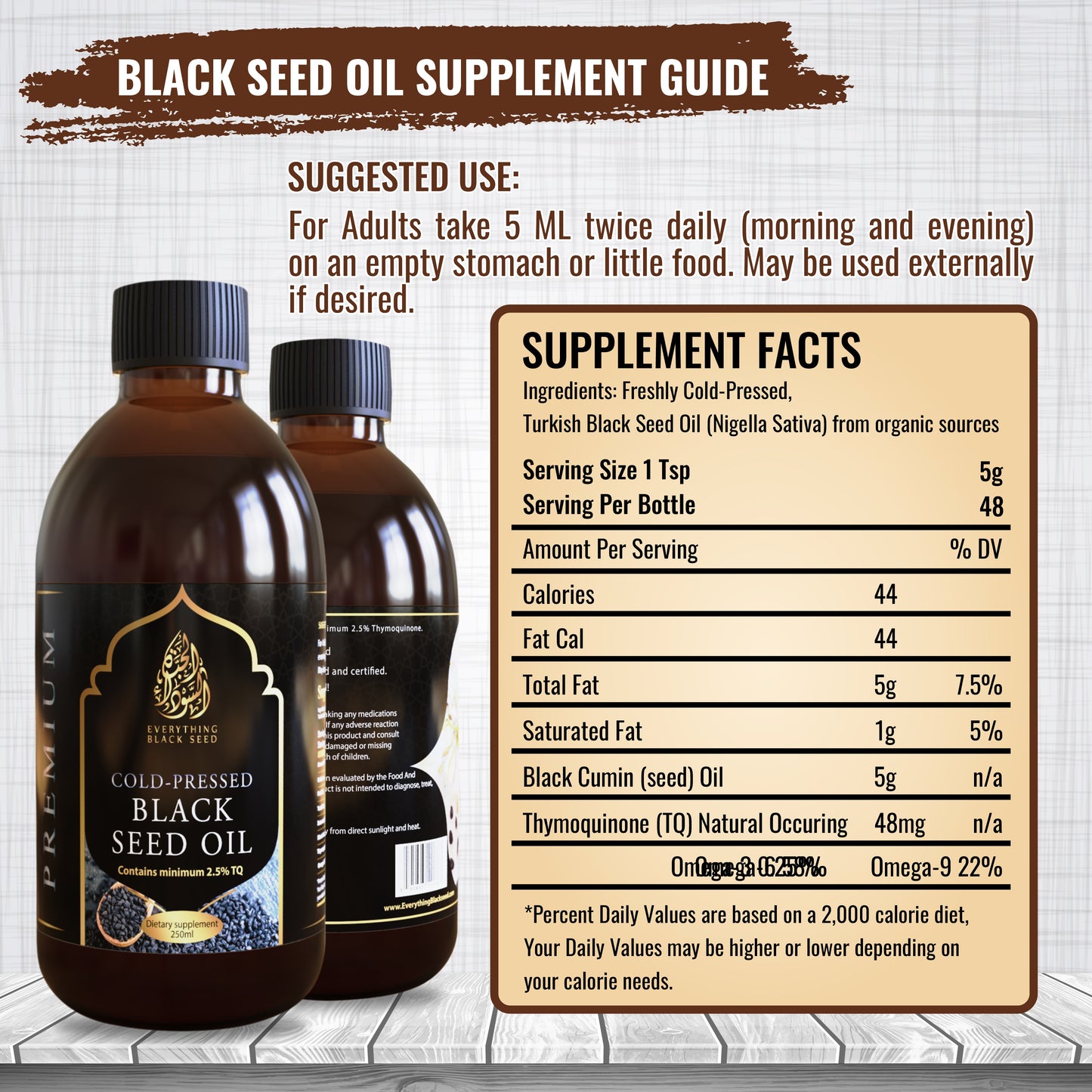 Ethiopian Black Seed Oil (8.5oz/250ml) 3%TQ